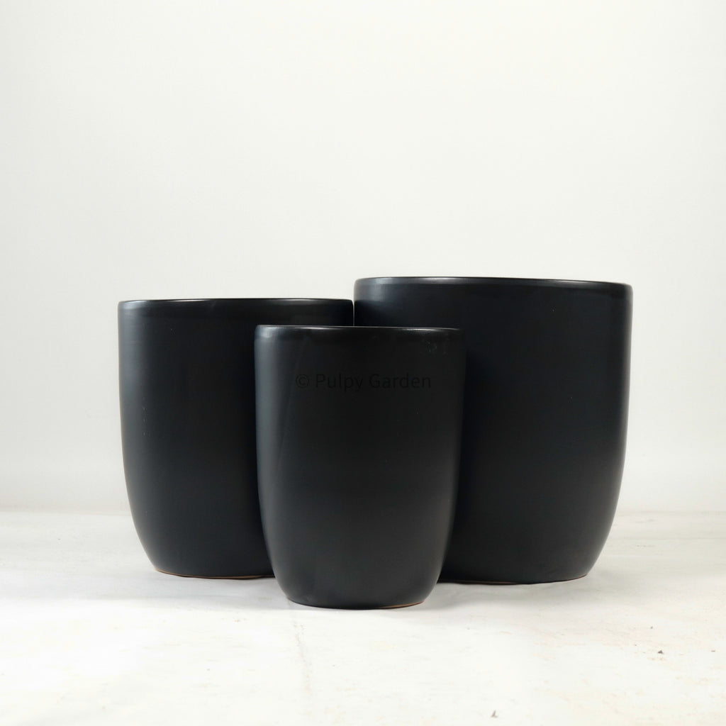 Large Alba Black Planter (3 Sizes)