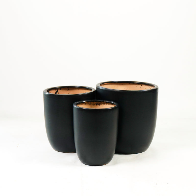 Large Alba Black Planter (3 Sizes)