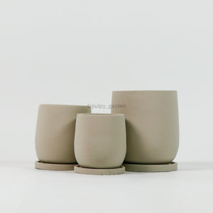 Oval Concrete Planters with saucer