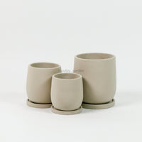Oval Concrete Planters with saucer