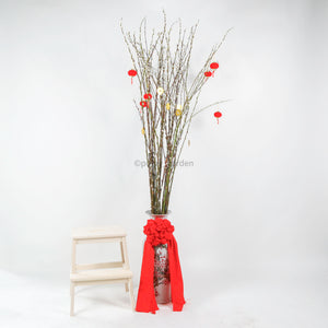 Large Willow - White (6ft) in Oriental Blossom Vase