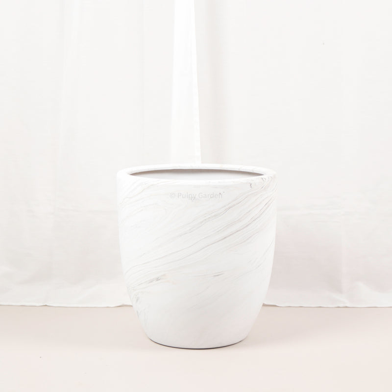 White Marble Designed Planters (19232/3) (X-Large Floor Planters)