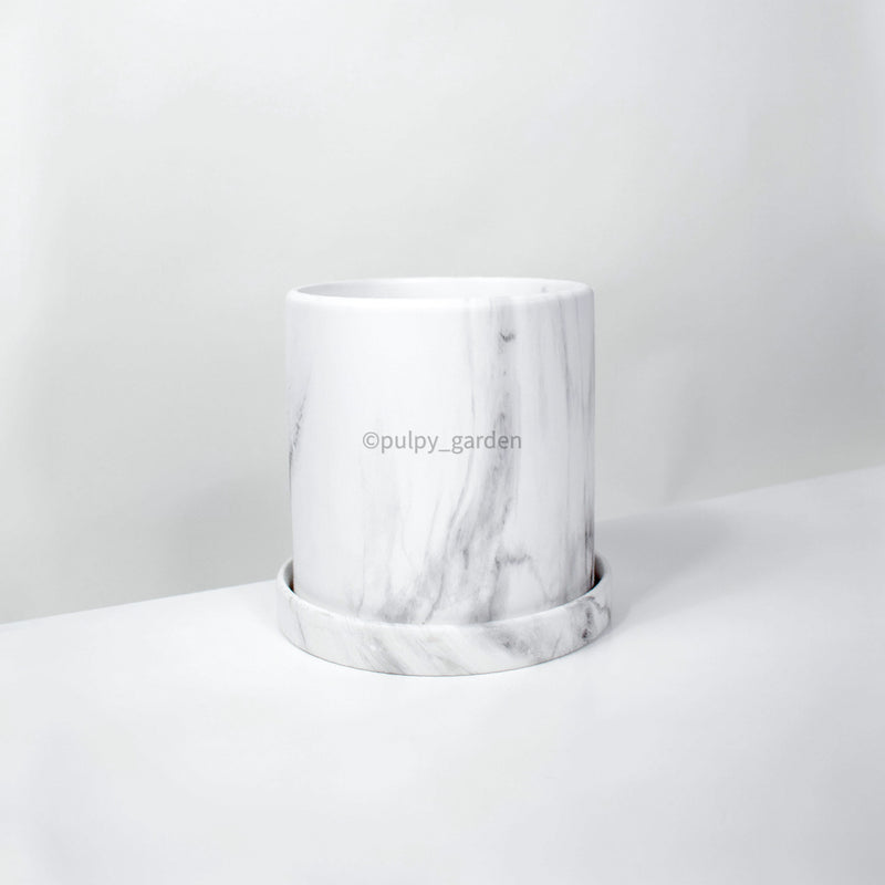 Marble Designed Planter (16.3cm) with Saucer