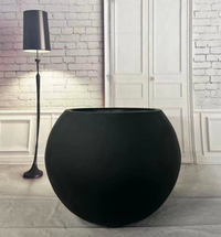 Large Round Carbon Fiber Semi Glossy Planter (2 Sizes)