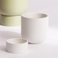 White Designer Planter with Saucer