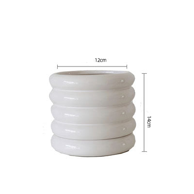 White Michelin Planter with Saucer