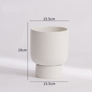 White Designer Planter with Saucer